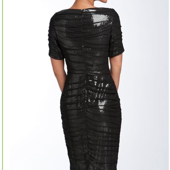 Tadashi Shoji Sequin & Silk Mesh Sheath Dress - Picture 2 of 8